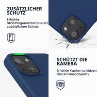 Silikónový kryt kwmobile TPU pre Apple iPhone 13 - Tenký flexibilný ochranný kryt s podporou bezdrôtového nabíjania - Tmavomodrý 3