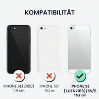 Husă kwmobile din silicon TPU pentru Apple iPhone SE (1. gen 2016) / iPhone 5 / iPhone 5S - Husă de protecție flexibilă, rezistentă la șocuri - Negru mat 2