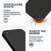 Husă kwmobile din silicon TPU pentru Apple iPhone SE (1. gen 2016) / iPhone 5 / iPhone 5S - Husă de protecție flexibilă, rezistentă la șocuri - Negru mat 3