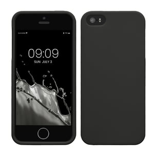 Husă kwmobile din silicon TPU pentru Apple iPhone SE (1. gen 2016) / iPhone 5 / iPhone 5S - Husă de protecție flexibilă, rezistentă la șocuri - Negru mat