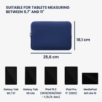 Husă universală tabletă kwmobile pentru tablete de 9,7"-11" - Husă de protecție din neopren, culoare albastru închis 6