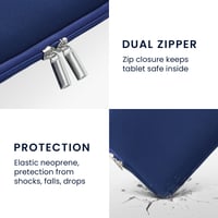 Husă universală tabletă kwmobile pentru tablete de 9,7"-11" - Husă de protecție din neopren, culoare albastru închis 4