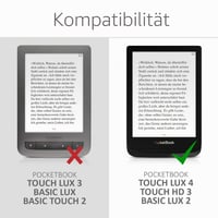Obal kwmobile pre čítačku e-kníh Pocketbook Touch Lux 4/5/Touch HD 3/Color (2020)/Vivlio Lux 5 – Flipové puzdro zo syntetickej kože so stojanom – ružovo-zlaté 6