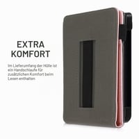 Obal kwmobile pre čítačku e-kníh Pocketbook Touch Lux 4/5/Touch HD 3/Color (2020)/Vivlio Lux 5 – Flipové puzdro zo syntetickej kože so stojanom – ružovo-zlaté 3