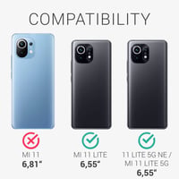 kwmobile Silikónový TPU kryt pre Xiaomi 11 Lite (5G) NE / Mi 11 Lite (5G) – Nárazuvzdorný ochranný obal s podporou bezdrôtového nabíjania – Čierny 6