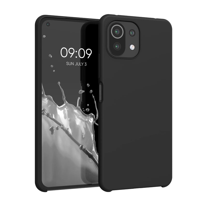 kwmobile Silikónový TPU kryt pre Xiaomi 11 Lite (5G) NE / Mi 11 Lite (5G) – Nárazuvzdorný ochranný obal s podporou bezdrôtového nabíjania – Čierny