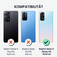 Silikónový kryt kwmobile na Xiaomi Redmi Note 11 / Note 11S – Mäkký ochranný obal s metalickým leskom – Metalická fialová 6
