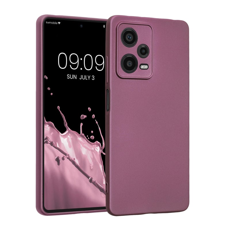 Silikónový kryt kwmobile na Xiaomi Redmi Note 12 Pro 5G - Metalicky lesklý ochranný obal - Metalická levanduľová