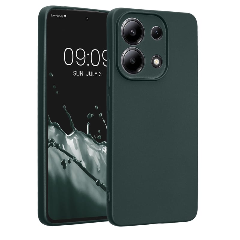 Silikónové puzdro kwmobile na Xiaomi Redmi Note 13 4G – Mäkký TPU ochranný kryt – Kovovomodrý trblietavý povrch