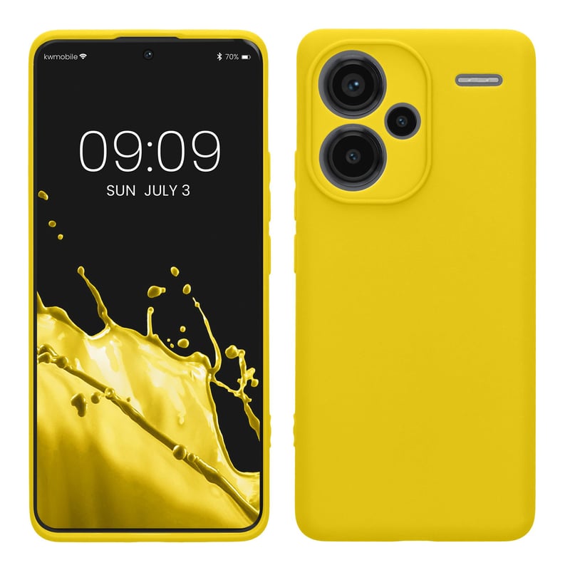 Silikónový kryt kwmobile na Xiaomi Redmi Note 13 Pro+ 5G – Mäkký ochranný obal na Xiaomi Redmi Note 13 Pro Plus 5G – Žiarivo žltý