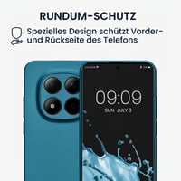 Husă din silicon kwmobile pentru Xiaomi Redmi Note 15 Pro 5G - Husă de protecție moale cu aspect metalic - Albastru caraibian metalizat 5