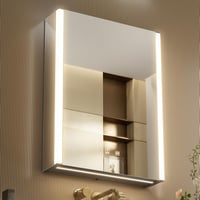 KWW LED Fürdőszobai Tükrös Szekrény USB Aljzattal, Állítható Színhőmérséklet, Páramentesítő 1