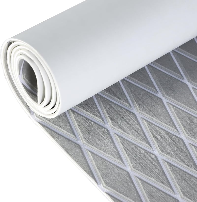 KXKZREN EVA hab csónak padló 6mm öntapadós szürke gyémánt mintás 238x111cm