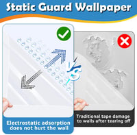 KXVXXV Elektrostatikus Falvédő Fólia 40x300cm Öntapadós Átlátszó Falpanel 3