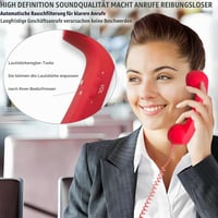 Căști Retro Kyduu pentru Telefon Mobil, cu Conector USB-C, Buton de Răspuns, compatibile cu Android și iPhone 15, Roșu 3