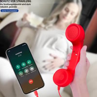 Căști Retro Kyduu pentru Telefon Mobil, cu Conector USB-C, Buton de Răspuns, compatibile cu Android și iPhone 15, Roșu 2