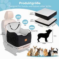 Scaun auto pentru câini KYG, pentru câini de talie mică și medie, până la max. 16 kg, cu sistem de fixare sigur, negru — murdar (stare: vezi poza 2) 6