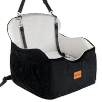 Scaun auto pentru câini KYG, pentru câini de talie mică și medie, până la max. 16 kg, cu sistem de fixare sigur, negru — murdar (stare: vezi poza 2) 1