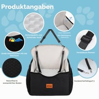 Scaun auto pentru câini KYG, pentru câini de talie mică și medie, până la max. 16 kg, cu sistem de fixare sigur, negru — murdar (stare: vezi poza 2) 7