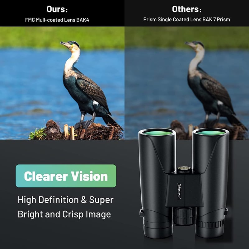 Kylietech 12x42 HD távcső vízálló madármegfigyeléshez, túrázáshoz, vadászathoz