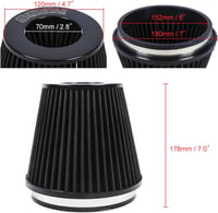 Kyostar 152mm Hideglevegő Szűrő Fekete Univerzális Légbeszívás Csere 7