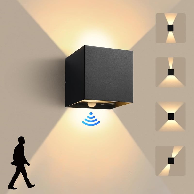 KYOTECH 12W LED fali lámpa mozgásérzékelővel IP65 meleg fehér kültéri