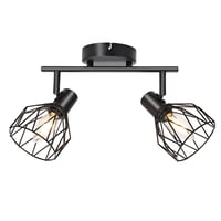 KYOTECH stropné LED bodové svietidlo s 2 objímkami E14, otočné o 350° - čierne 2
