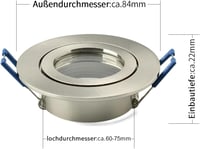 KYOTECH 6 darabos beépíthető spotlámpa keret szett, GU10 foglalat, matt alumínium 4