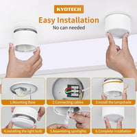 KYOTECH GX53 LED felületre szerelhető spotlámpa 6W 4000K - matt fehér - Ø95x55 mm 6