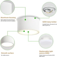 KYOTECH GX53 LED felületre szerelhető spotlámpa 6W 4000K - matt fehér - Ø95x55 mm 4