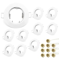Zápustné bodové svietidlo KYOTECH s päticou GU10, okrúhle, biele - 10 ks 1