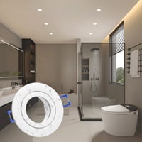 KYOTECH GU10 Ugradbena reflektorska svjetiljka set 4 komada bijela IP44 vodootporna 230V okrugla stropna svjetiljka promjer otvora 68 mm s grlom GU10 za LED ili halogenu žarulju 6