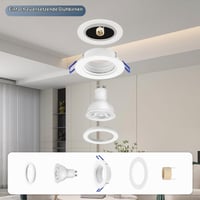 KYOTECH GU10 Ugradbena reflektorska svjetiljka set 4 komada bijela IP44 vodootporna 230V okrugla stropna svjetiljka promjer otvora 68 mm s grlom GU10 za LED ili halogenu žarulju 5