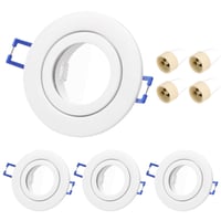 KYOTECH GU10 Ugradbena reflektorska svjetiljka set 4 komada bijela IP44 vodootporna 230V okrugla stropna svjetiljka promjer otvora 68 mm s grlom GU10 za LED ili halogenu žarulju 1