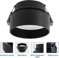 KYOTECH Indirekt Mennyezeti Spotlámpa LED 5W Meleg Fehér 3000K 400LM Fekete 6
