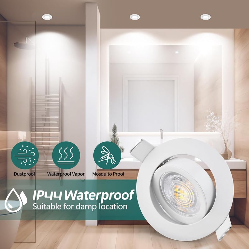 KYOTECH LED beépíthető spotlámpa dimmelhető 5W 550lm fürdőszoba IP44
