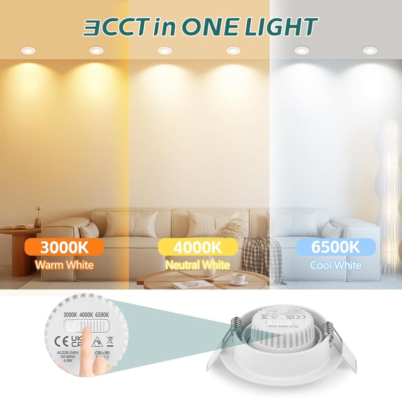KYOTECH LED beépíthető spotlámpa dimmelhető 5W 550lm fürdőszoba IP44