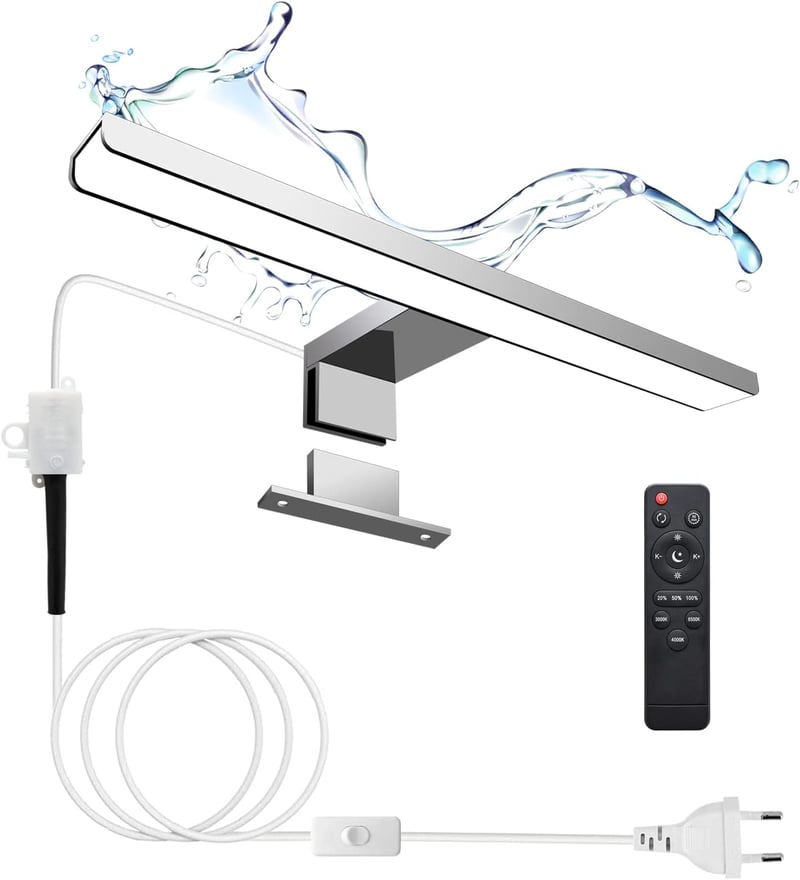 KYOTECH LED fürdőszobai tükör lámpa 10W dimmelhető távirányítóval IP44