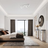 Plafonieră LED KYOTECH cu 4 spoturi GU10 rotative și reglabile, alb mat, fără becuri, pentru dormitor și sufragerie 6