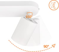 Plafonieră LED KYOTECH cu 4 spoturi GU10 rotative și reglabile, alb mat, fără becuri, pentru dormitor și sufragerie 2