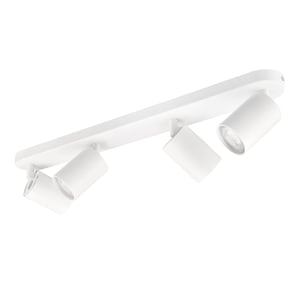 KYOTECH LED stropna svjetiljka s 4 okretna i nagibna GU10 spota, mat bijela, bez žarulja, za spavaću sobu i dnevni boravak
