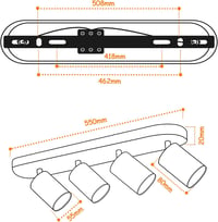 Plafonieră LED KYOTECH cu 4 spoturi GU10 rotative și reglabile, alb mat, fără becuri, pentru dormitor și sufragerie 8