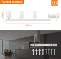 Plafonieră LED KYOTECH cu 4 spoturi GU10 rotative și reglabile, alb mat, fără becuri, pentru dormitor și sufragerie 5