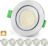 KYOTECH LED süllyesztett spot 230V dimmelhető 5W IP65 65-75 mm 2700K meleg fehér nikkel szett 6 db nem forgatható 1