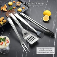 Kyraton 4 részes grillezés kiegészítő szett rozsdamentes acél 3