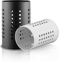 Kyraton Konyhai Eszköztartó Szett, 2 db Rozsdamentes Acél Evőeszköz Rendszerező, Fekete-Fehér Spatula Tároló, Konyhai Dekoráció 1