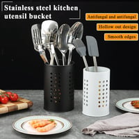 Kyraton Konyhai Eszköztartó Szett, 2 db Rozsdamentes Acél Evőeszköz Rendszerező, Fekete-Fehér Spatula Tároló, Konyhai Dekoráció 3