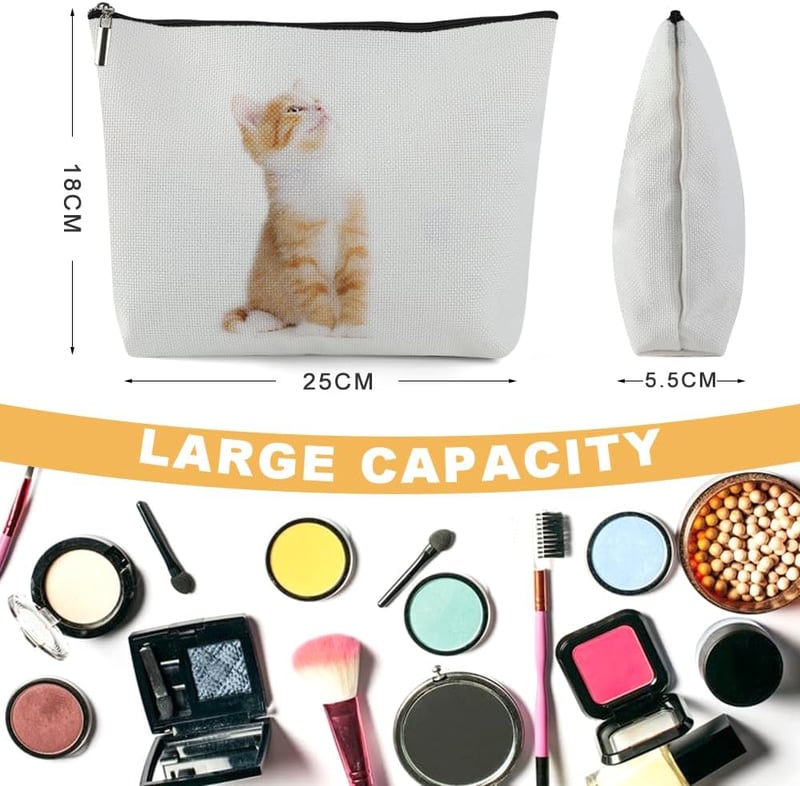 Kytpyi Macskás Kozmetikai Táska Linen Cotton Nőknek Utazáshoz