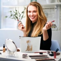 Kytpyi Macskás Kozmetikai Táska Linen Cotton Nőknek Utazáshoz 5