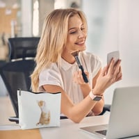 Kytpyi Macskás Kozmetikai Táska Linen Cotton Nőknek Utazáshoz 6